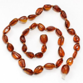 Amber Necklace Bean (BTNB Cognac)
