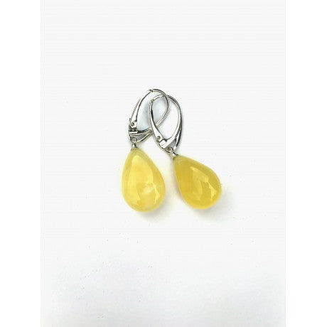 Baltic Amber Earrings (AES White)