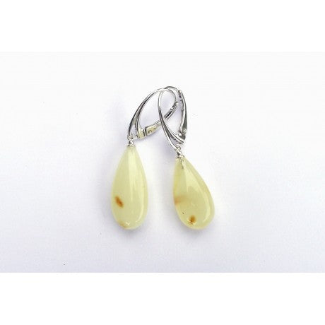 Baltic Amber Earrings (AEL White)
