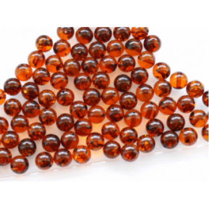 Loose round amber beads (RB Cognac)